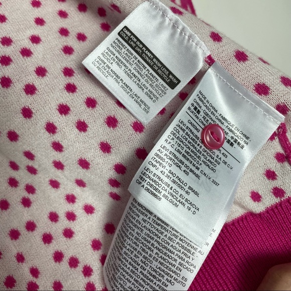 💜Host Pick💜 Levi’s Pink Polka Dot Cardigan - Picture 2 of 4